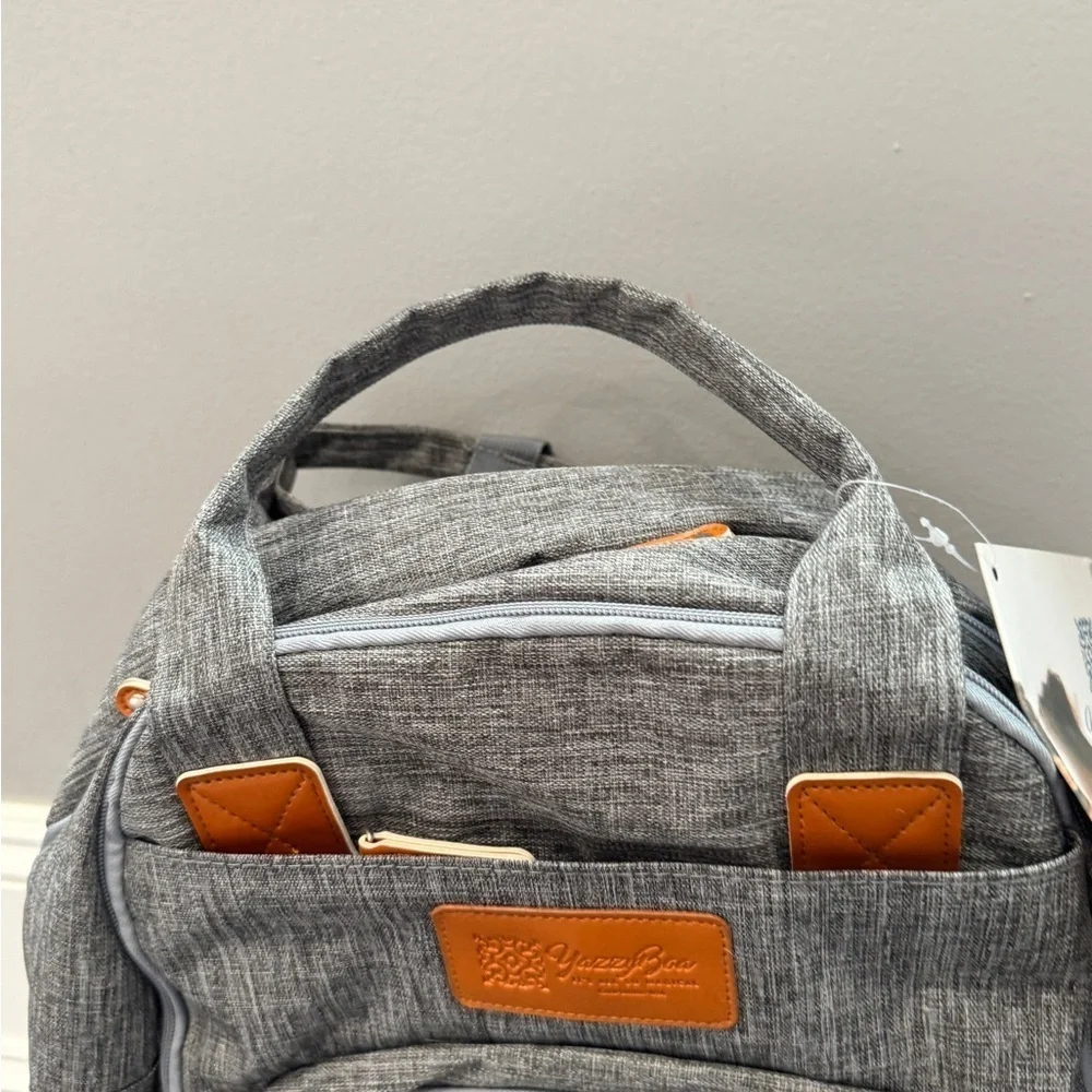 Yazzy Boa Gray and Brown Women’s Men’s Diaper Bag Backpack For Babies Toddlers